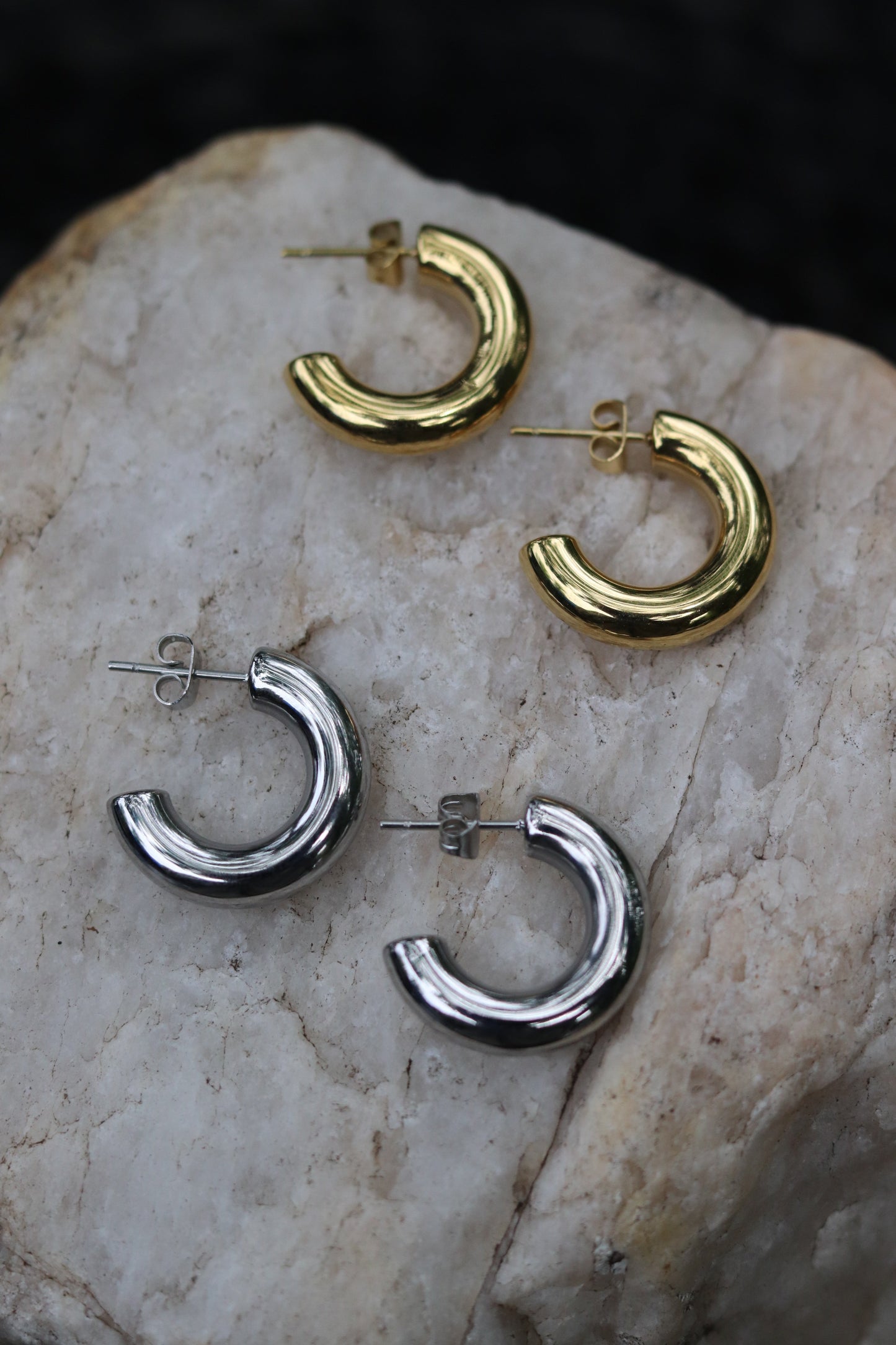 Mini Audrey Hoop Earrings - Silver