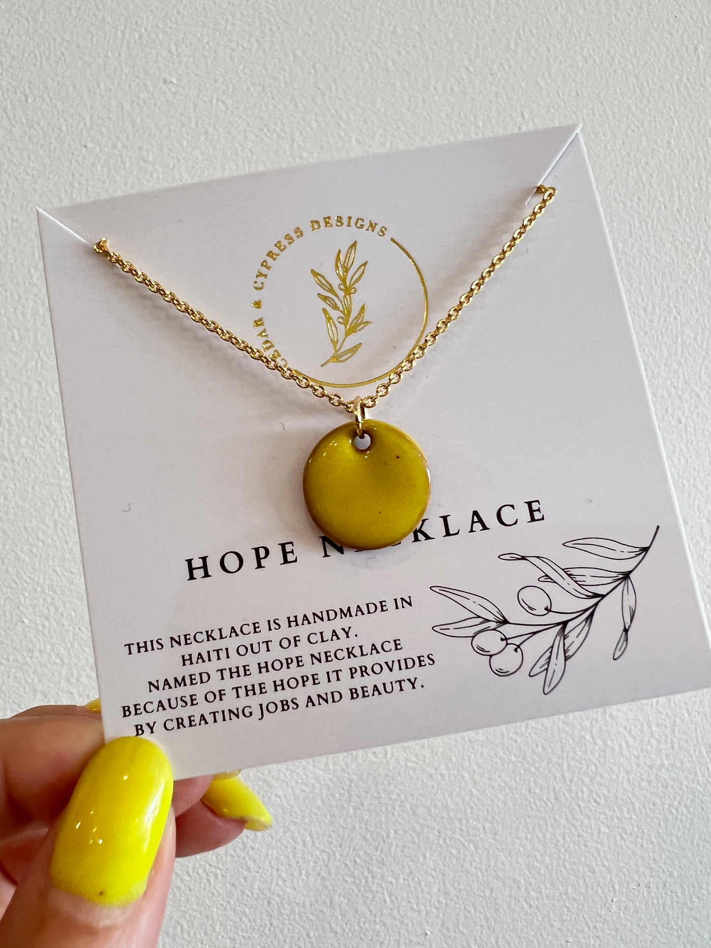 Hope Necklace - Yellow