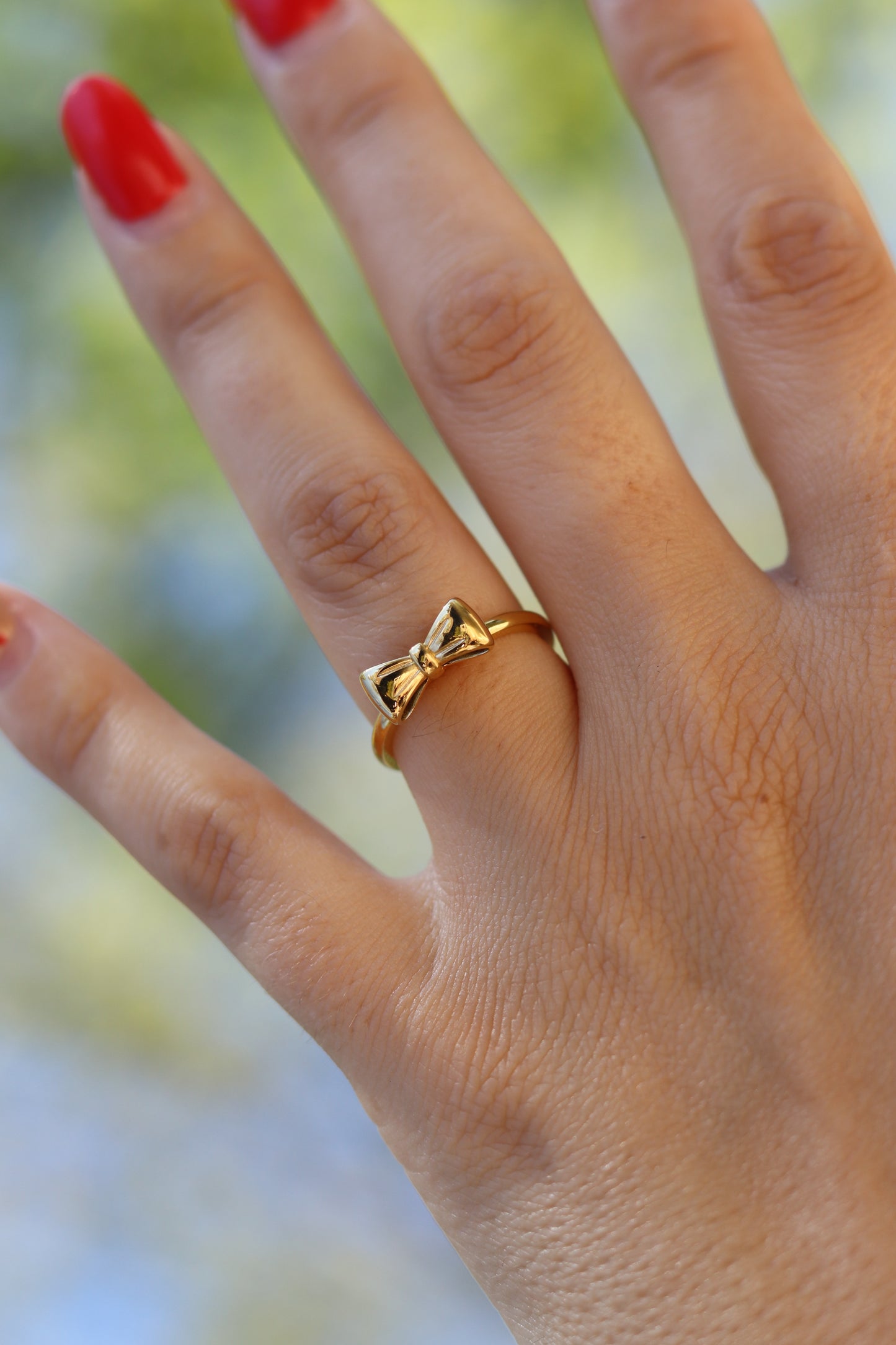 Bow Ring - Gold (Size options) Water Proof