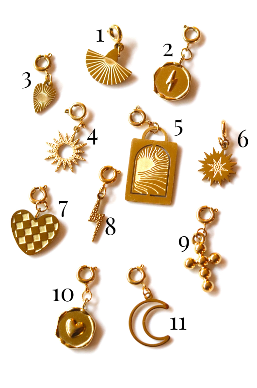 Charms for DIY Charm Necklace-Stainless Steel, Gold Plated 10