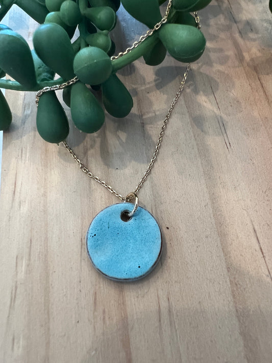 Hope Necklace - Teal (Ceramic and Gold)