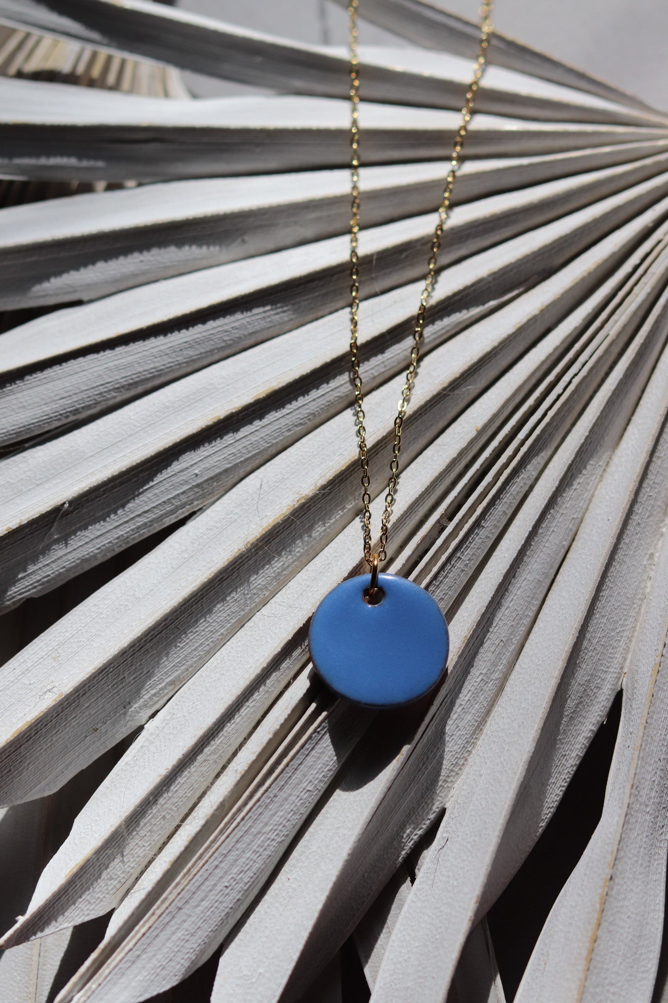 Hope Necklace -  Blue Jean (Ceramic and Gold)