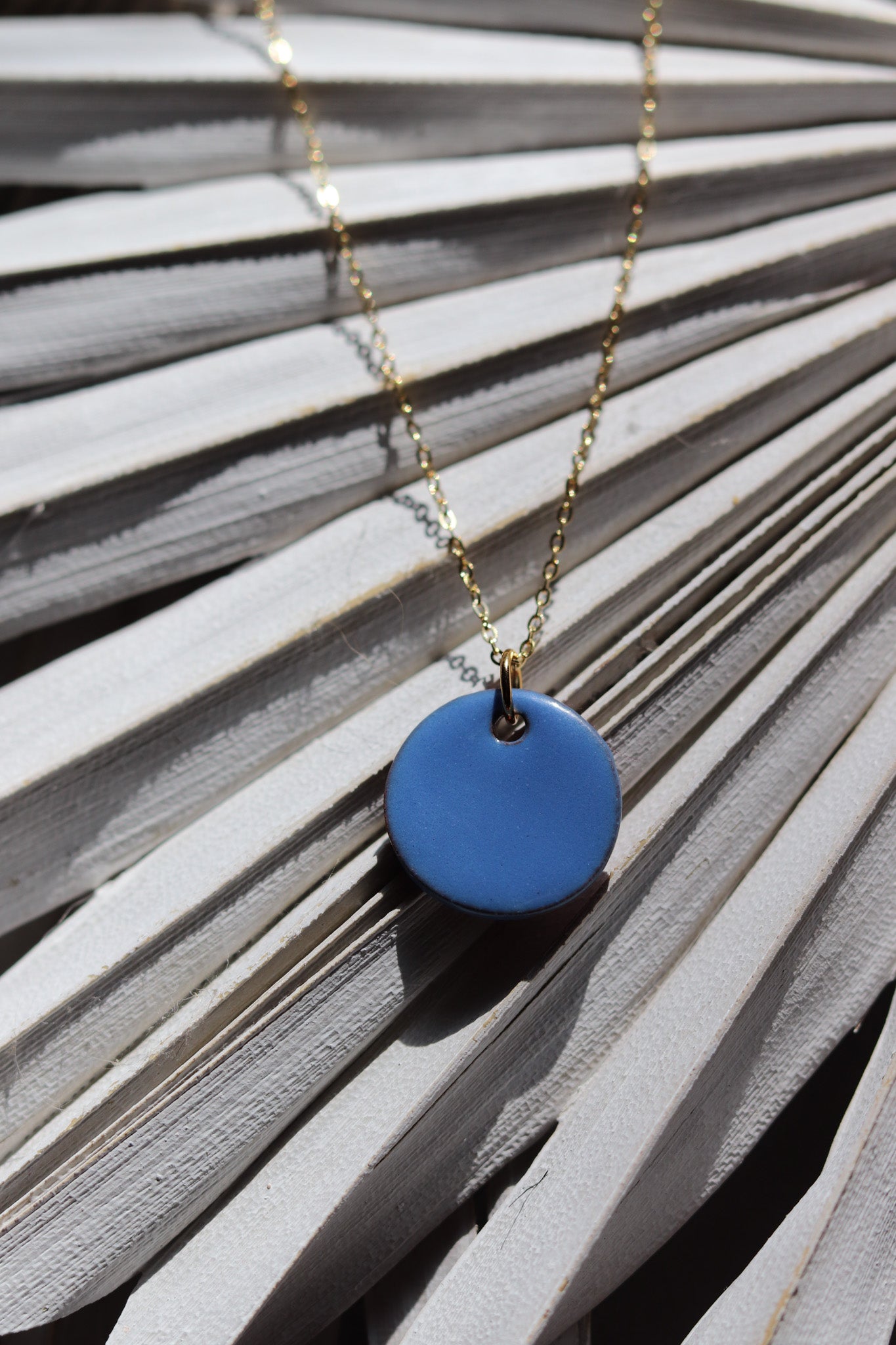 Hope Necklace -  Blue Jean (Ceramic and Gold)
