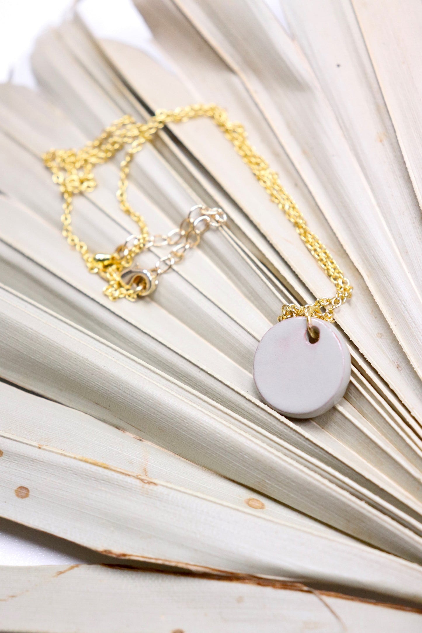 Hope Necklace - Light Grey (Ceramic and Gold)