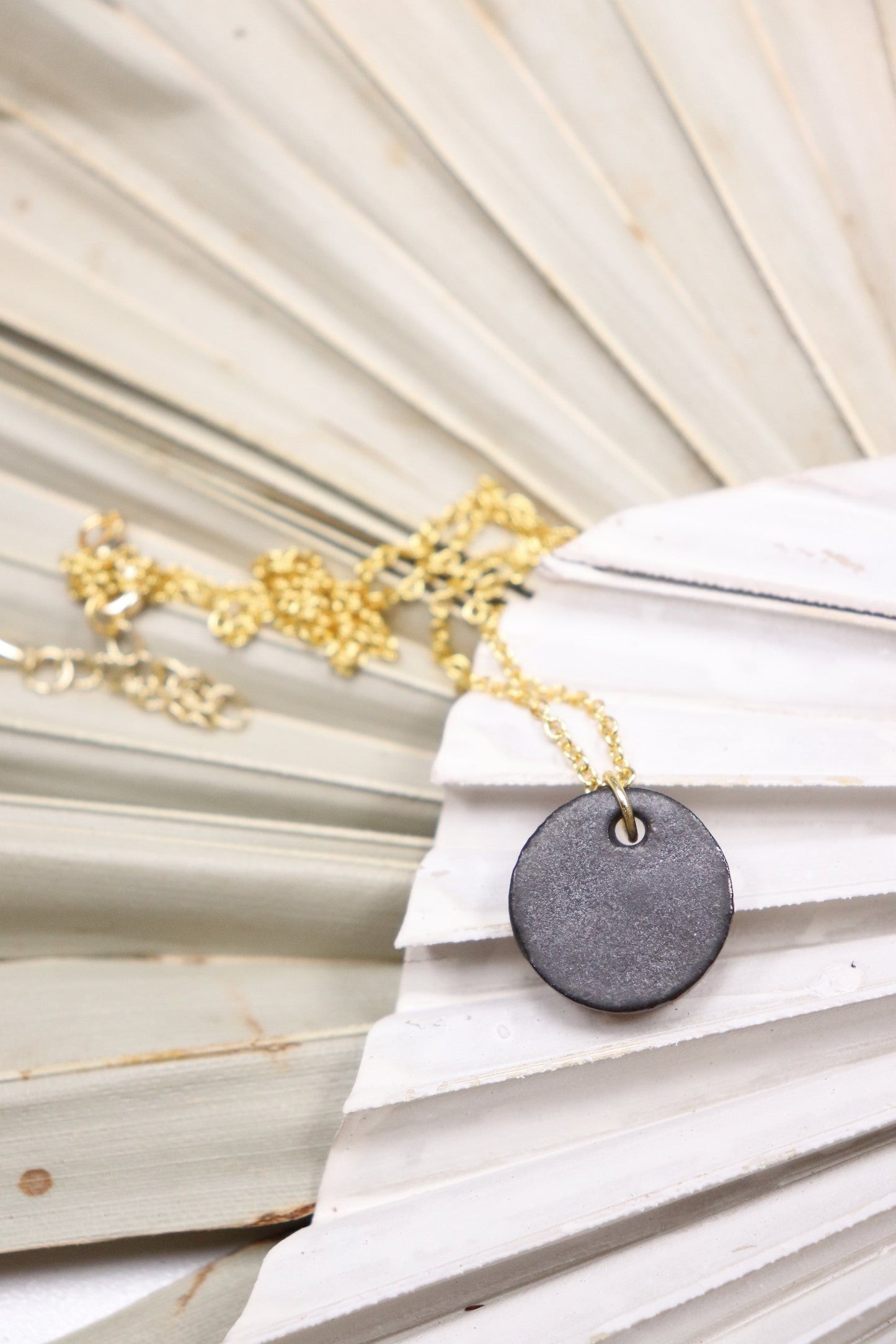 Hope Necklace - Black (Ceramic and Gold)
